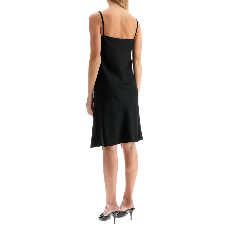 Versace Satijnen mini-jurk met veiligheidsspeldetail Black Dames