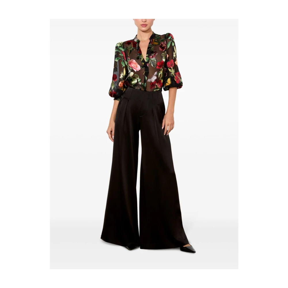 alice + olivia Bloemenprint Bisschopsmouw Top Multicolor Dames