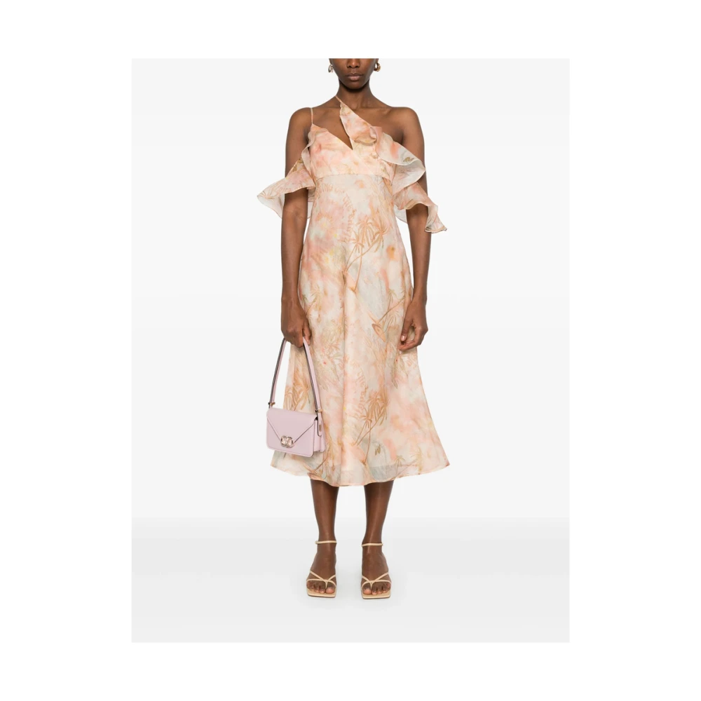 Zimmermann Gerimpelde Ecru Jurk met Verstelbare Bandjes Beige Dames