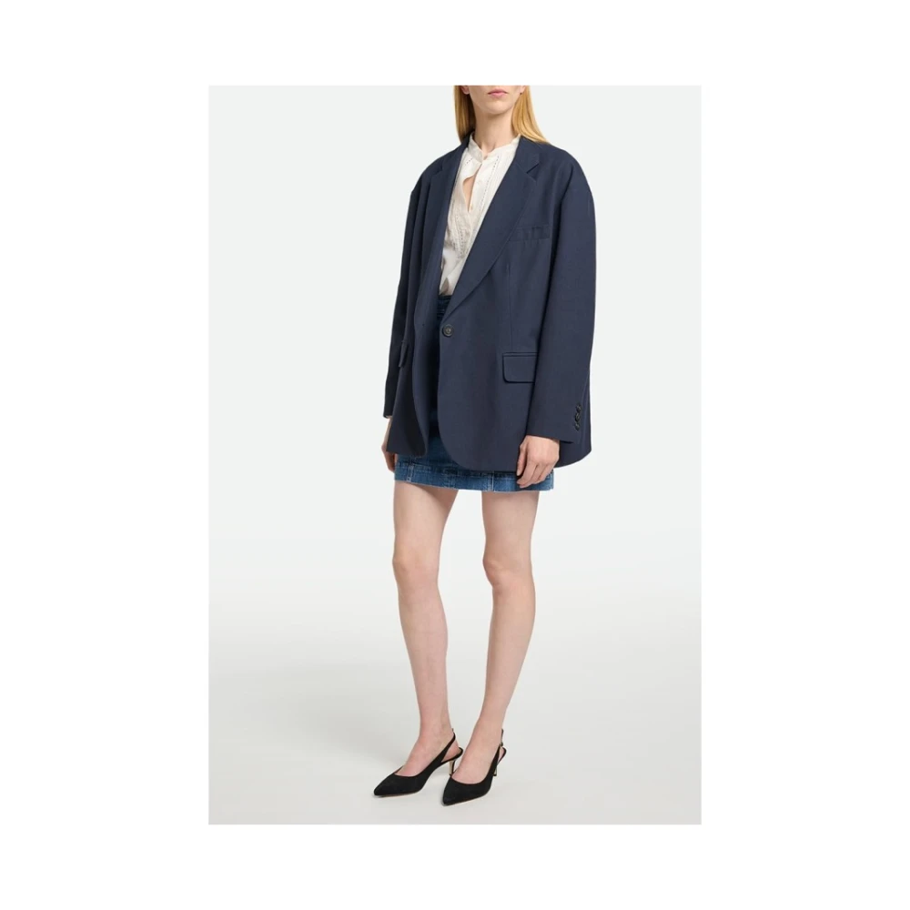 Vanessa Bruno Marine Oversize Urban Katoenen Jas Blue Dames