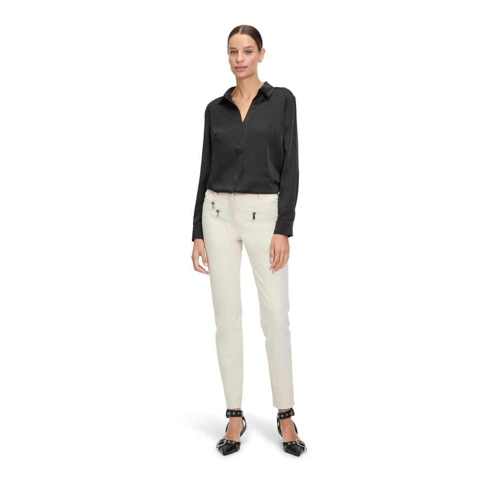 Betty Barclay Elegante lange blouse met V-hals Black Dames