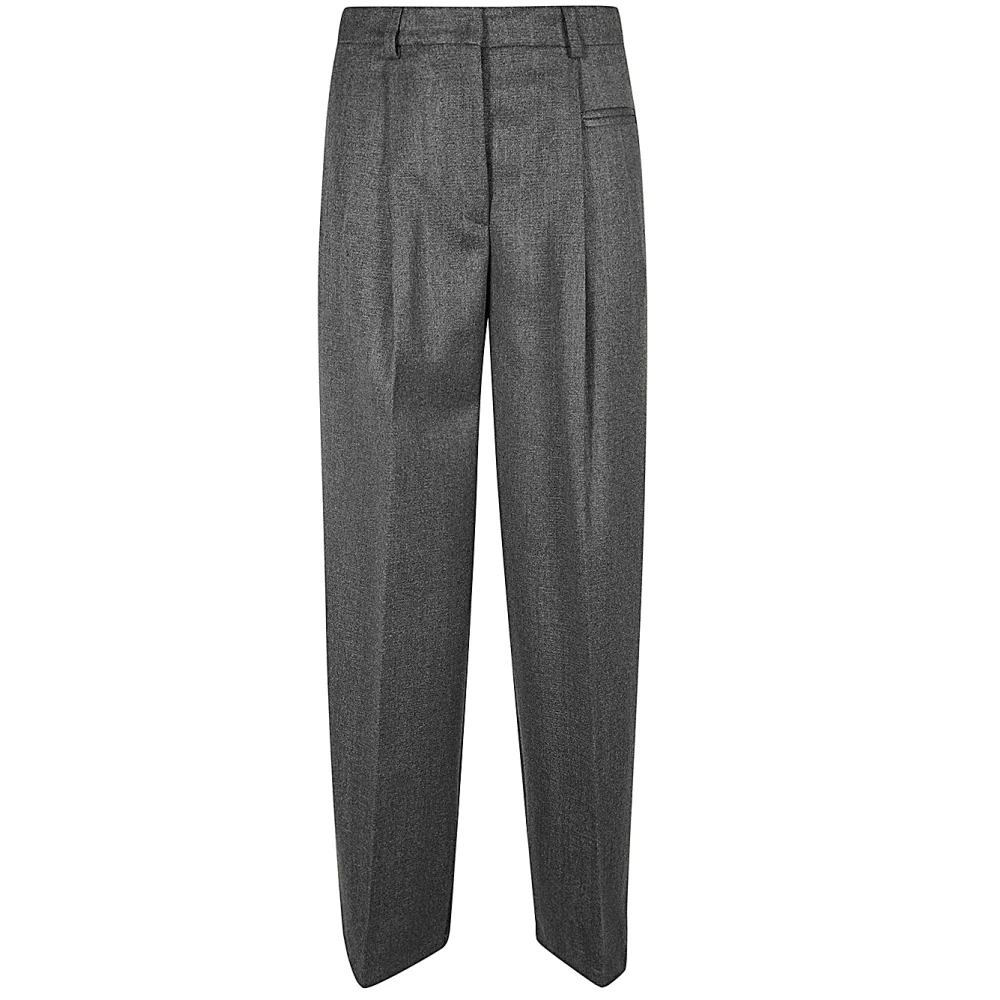 Mauro Grifoni Wijde Grijze Wollen Broek Gray Dames