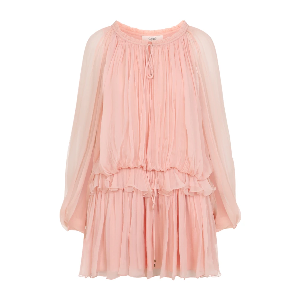 Chloé Women's Pink Silk Mini Dress