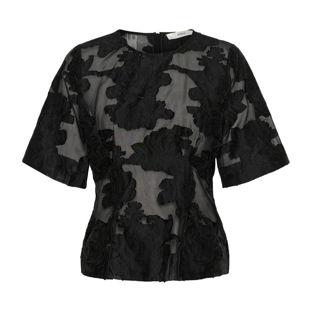 InWear Elegante Zwarte Top met Halve Mouwen Black Dames