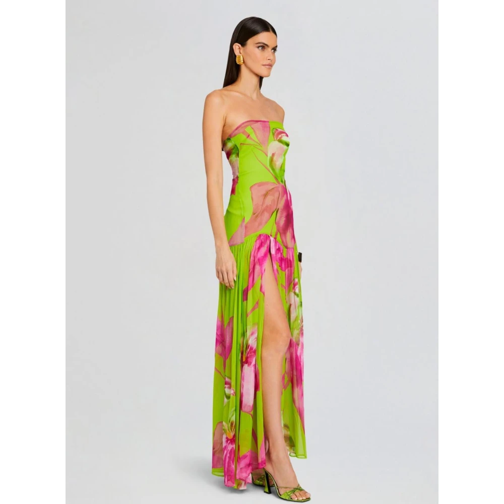 Retrofête Stijlvolle Satijnen Jurk Multicolor Dames