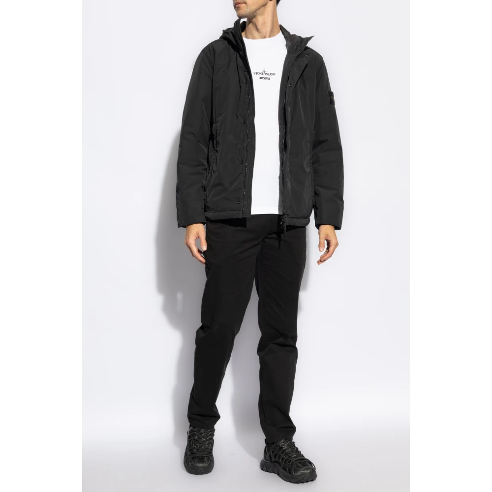 Stone Island Jas met logo Black Heren