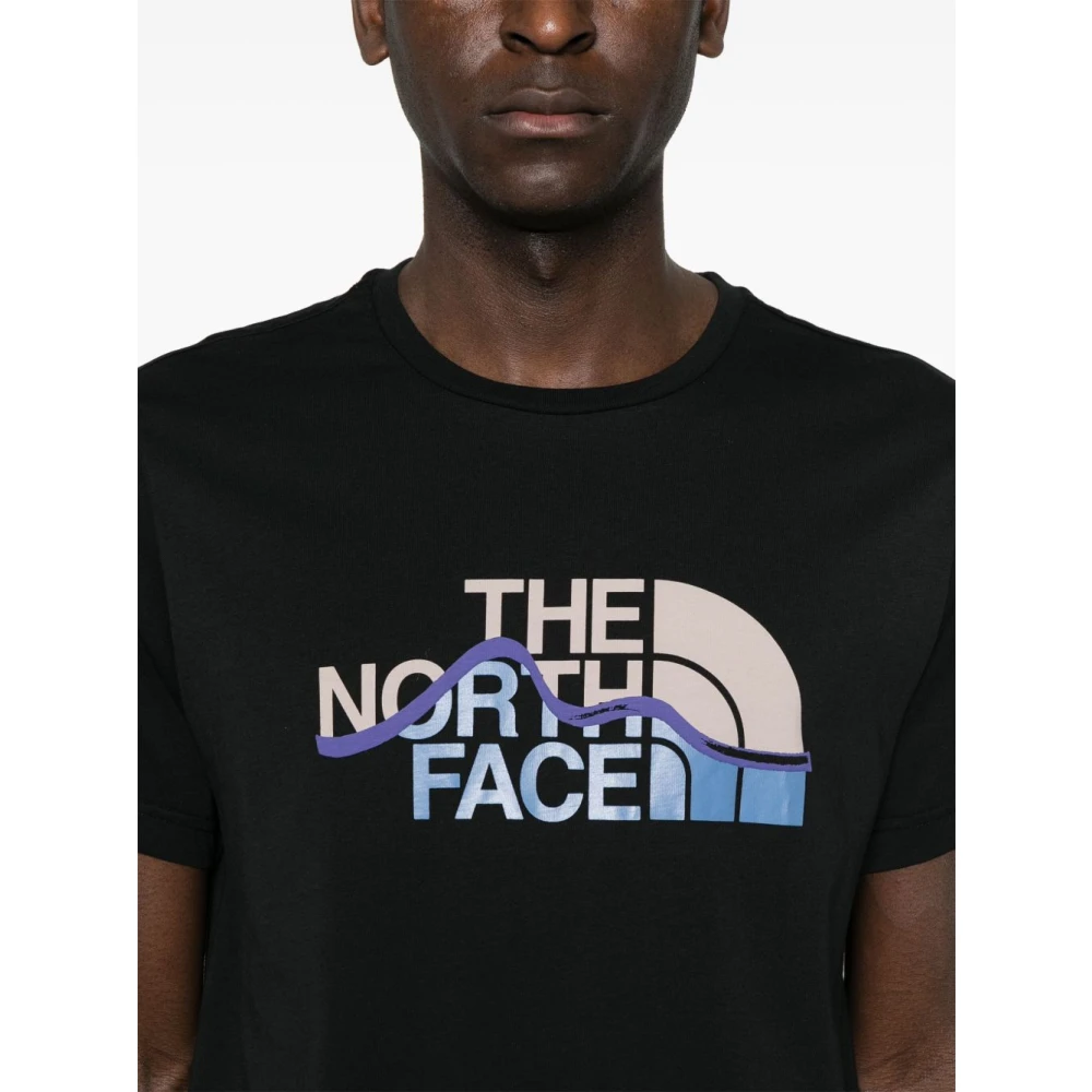 The North Face Zwart Logo Print Crew Neck T-shirt Black Heren