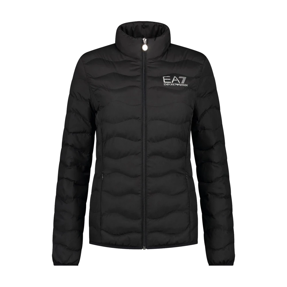 Emporio Armani Ea7 Women's Black Cropped Zip Coat