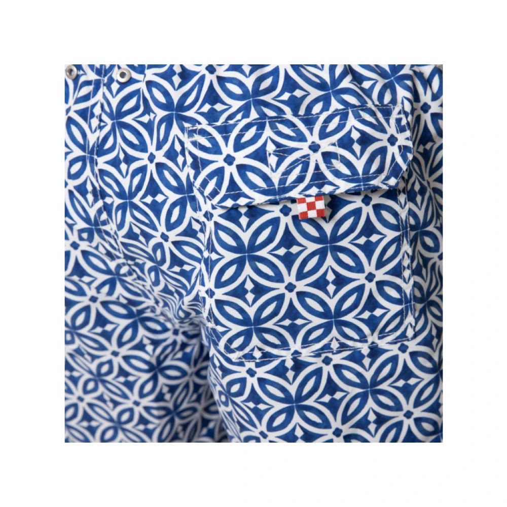 MC2 Saint Barth Geometrisch Navy Blauw Badkleding Gustavia Model Blue Heren