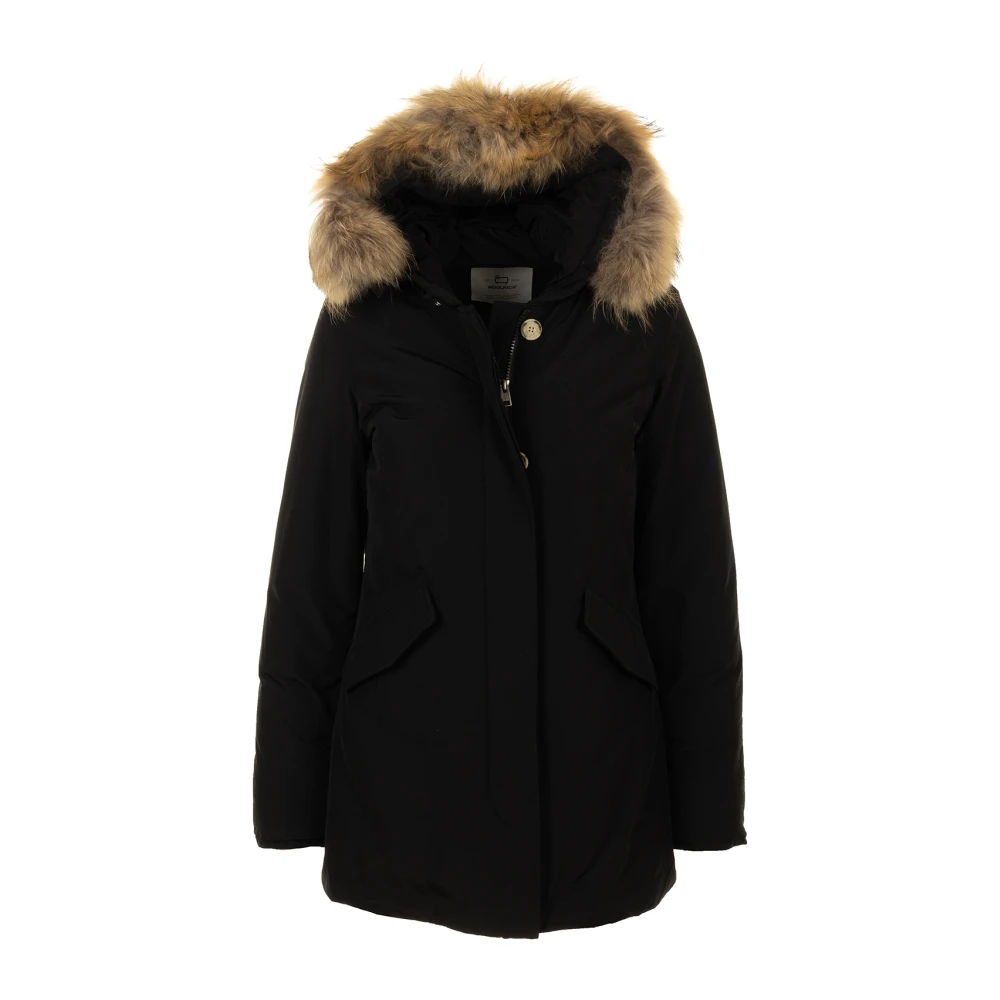 Woolrich Svart Arctic Raccoon Parka Kappa Black, Flicka