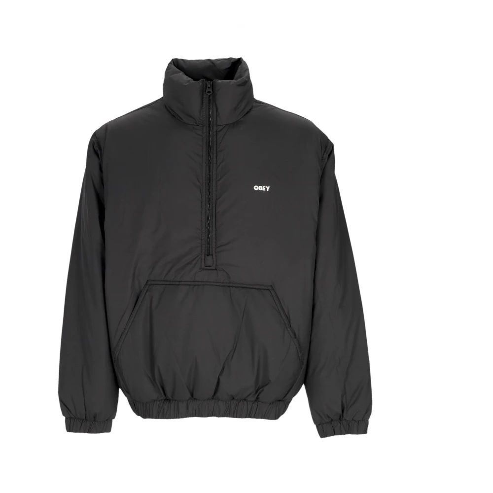 Obey Zwarte Donsjas Mock Neck Studio Black Heren