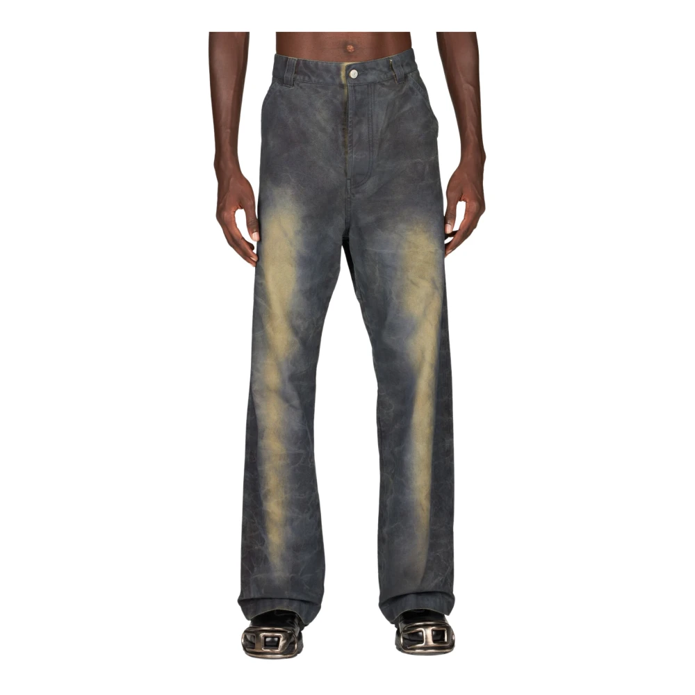 Diesel Vuil-effect gebeitste mid-rise jeans Blue Heren