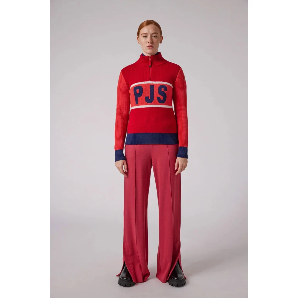 Parajumpers Merino Wol Rits Ski Sweater Red Dames