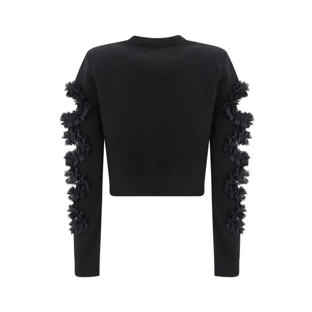 Self Portrait Kanten Cut-Out Detail Sweater Black Dames