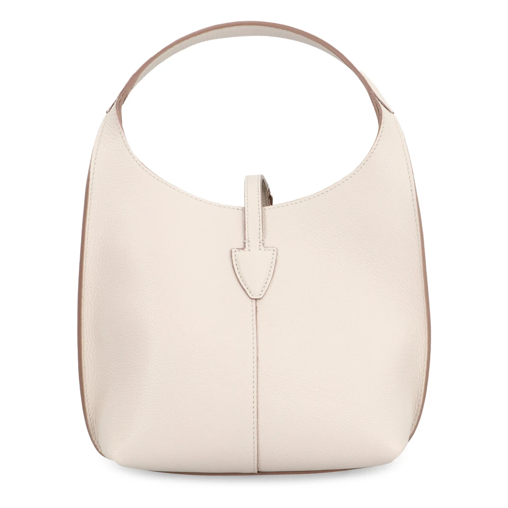 TOD'S Mini Leren Schoudertas met Sluiting White Dames