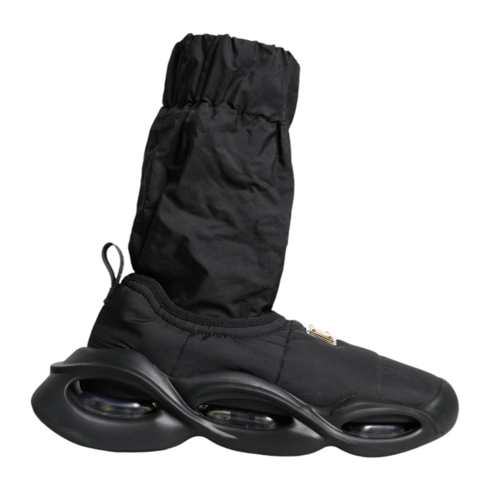 Dolce & Gabbana Women's Black High-Top Wave Sock Trainers - Sneakers - 6 Uk - Shoes