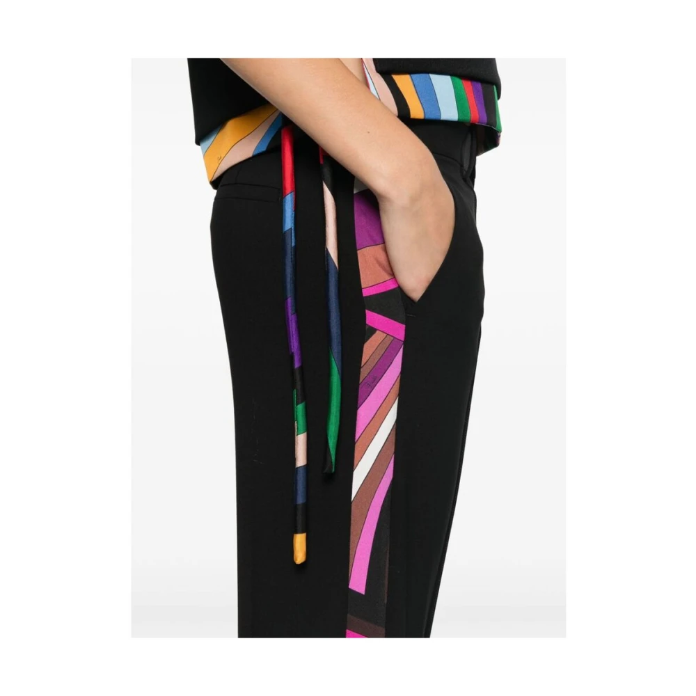 EMILIO PUCCI Multikleur Wolmix Slim Fit Broek Black Dames