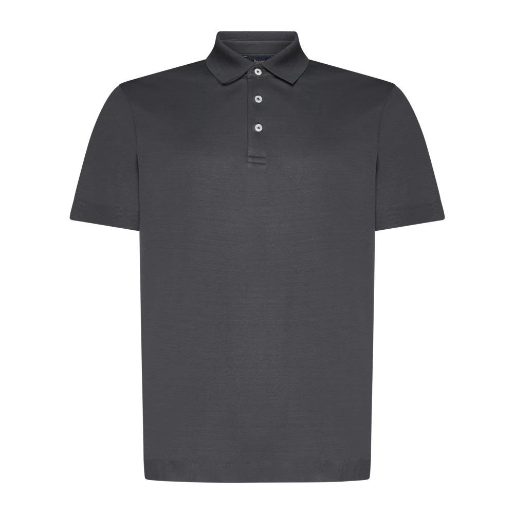 Herno Katoenen Polokraag T-shirts en Polos Gray Heren