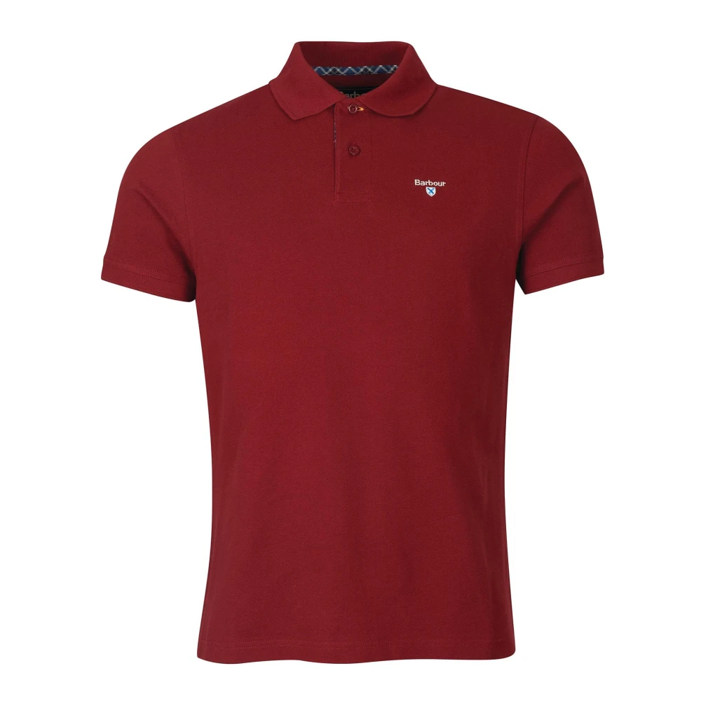 Barbour Red Polo Shirts, Male, Xl, Tartan Pique Polo Shirt