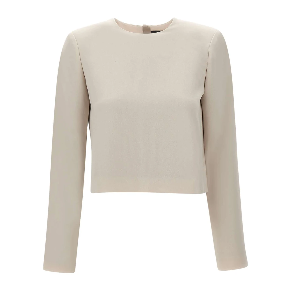 Theory Dames Crepe Sweater Beige Dames