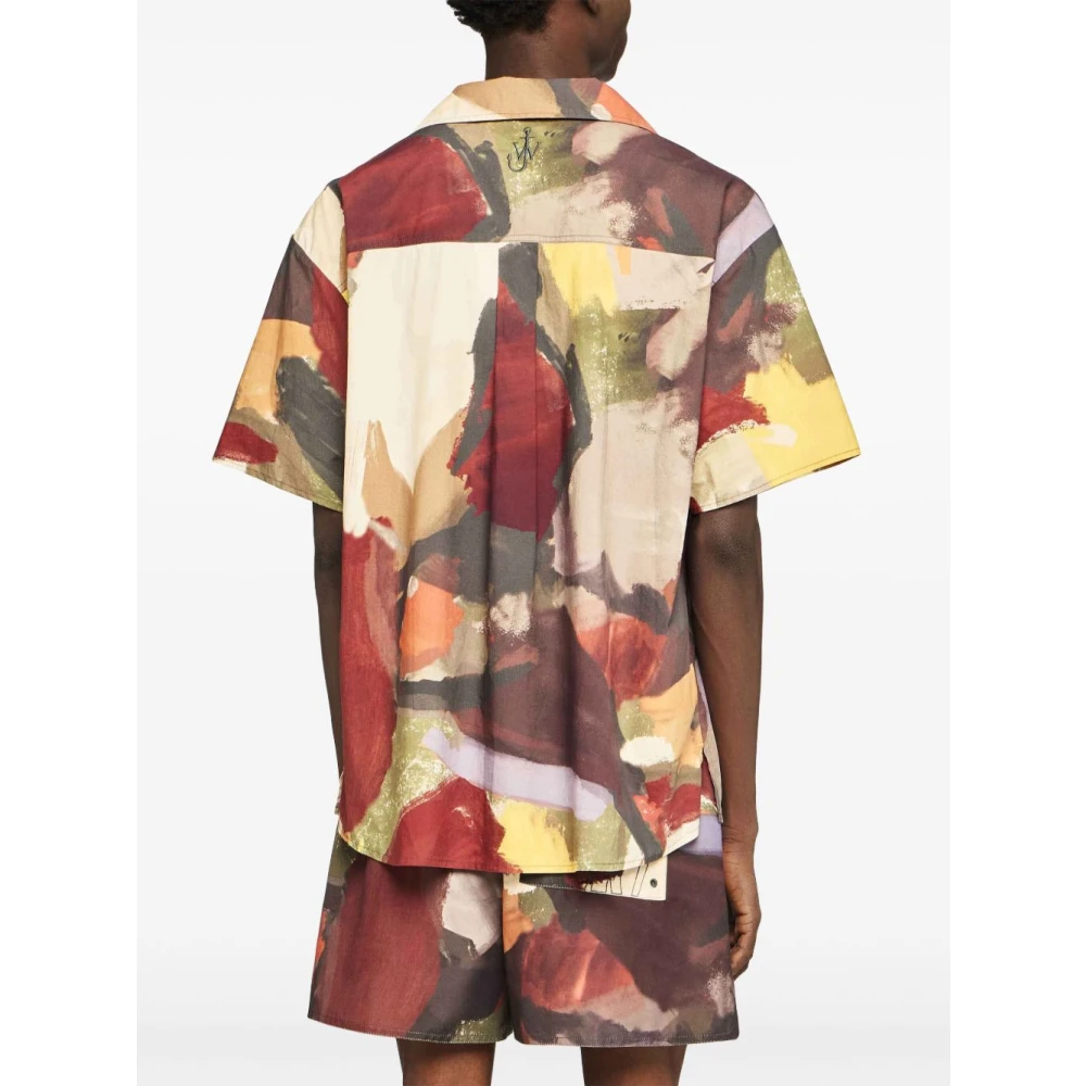 JW Anderson Groene Camp Kraag Shirt Multicolor Heren