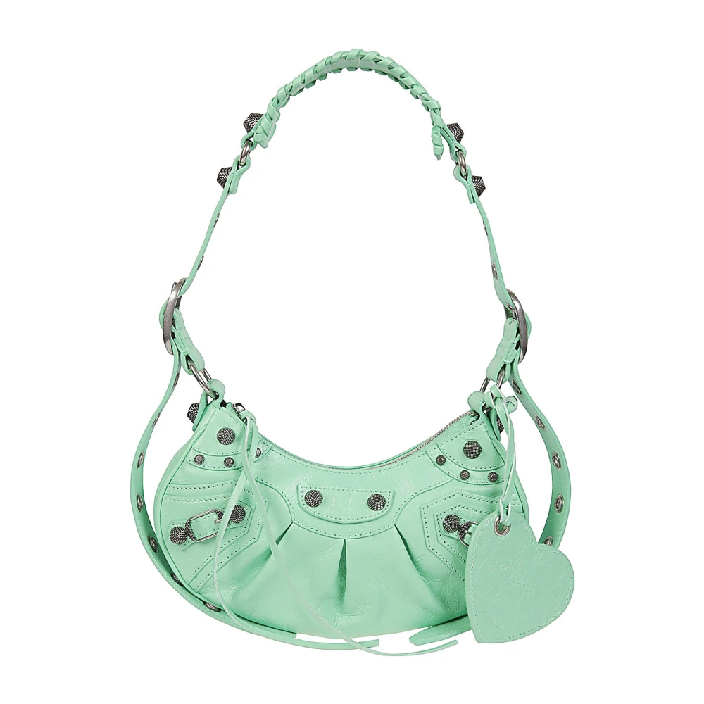 Balenciaga Groene Leren Schoudertas Green Dames