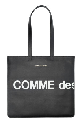 black-leather-logo-tote-bag