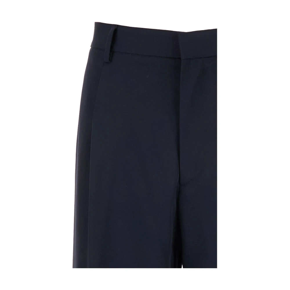 Lardini Blauwe Wollen Pantalon met Plooien Blue Heren