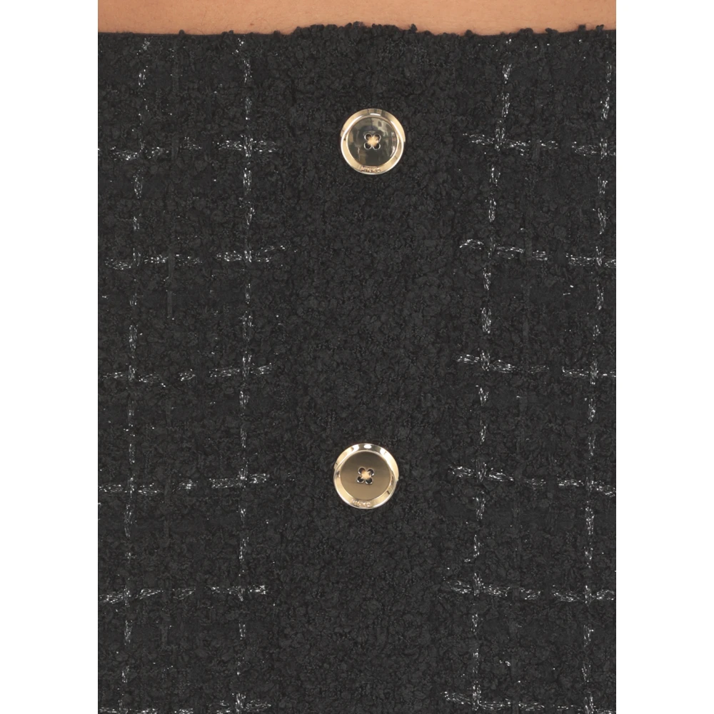 pinko Zwarte Wollen Rok met Franjes Black Dames