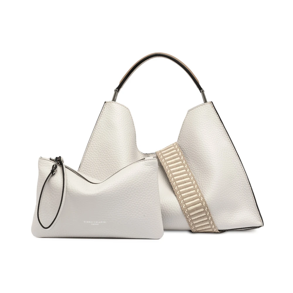 Gianni Chiarini Elegant Aurora Leather Handbag Beige Dames
