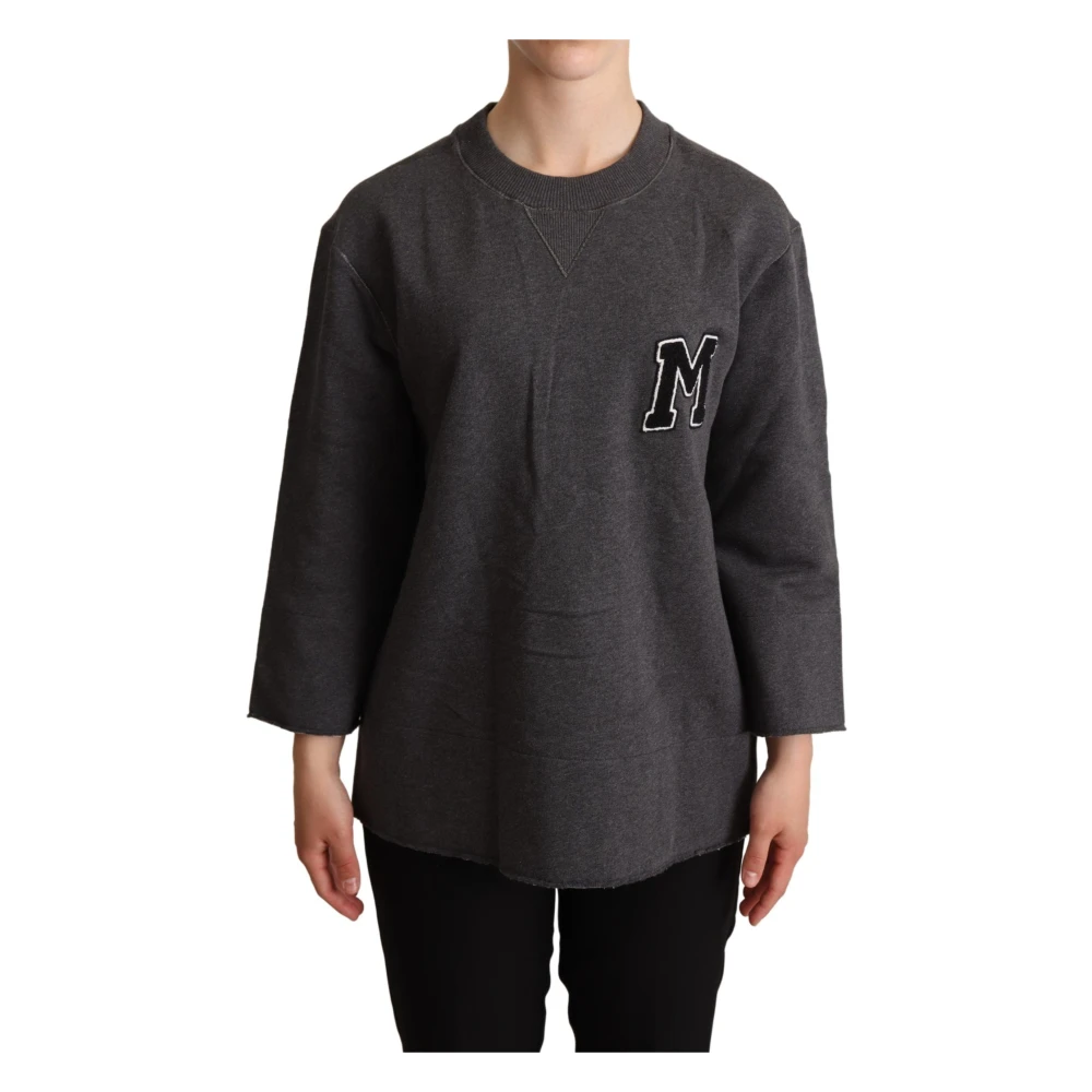 Dolce & Gabbana Women's Gray Embroidered Pullover Jumper 2XS