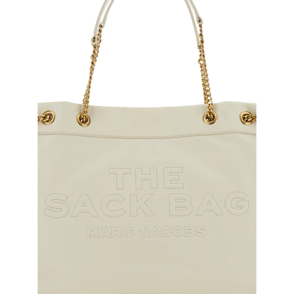 Marc Jacobs Witte Schoudertas met Logo In Reliëf White Dames