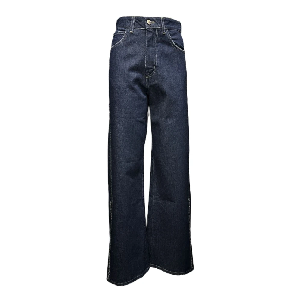 Giulia N Couture Denim Palazzo Broek met Zijrits Blue Dames