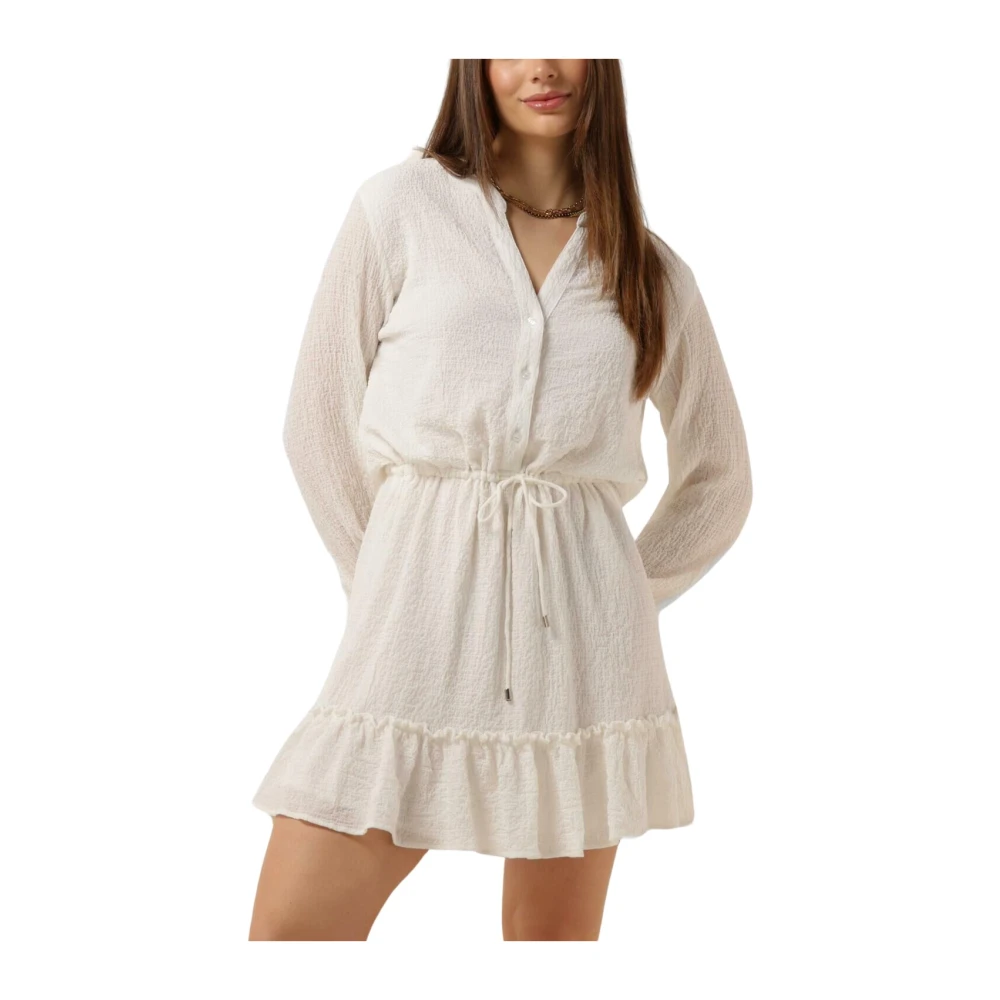 Alix The Label Geweven Gestructureerde Chiffon Jurk Beige Dames