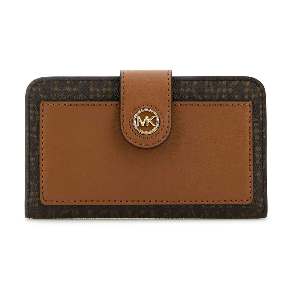Michael Kors Canvas Portemonnee met Geprint Design Brown Dames