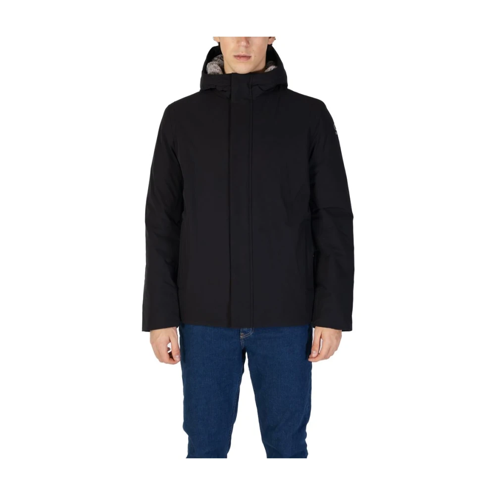 Suns Zwarte Polyester Jas Mannen Vrouwen Black Heren