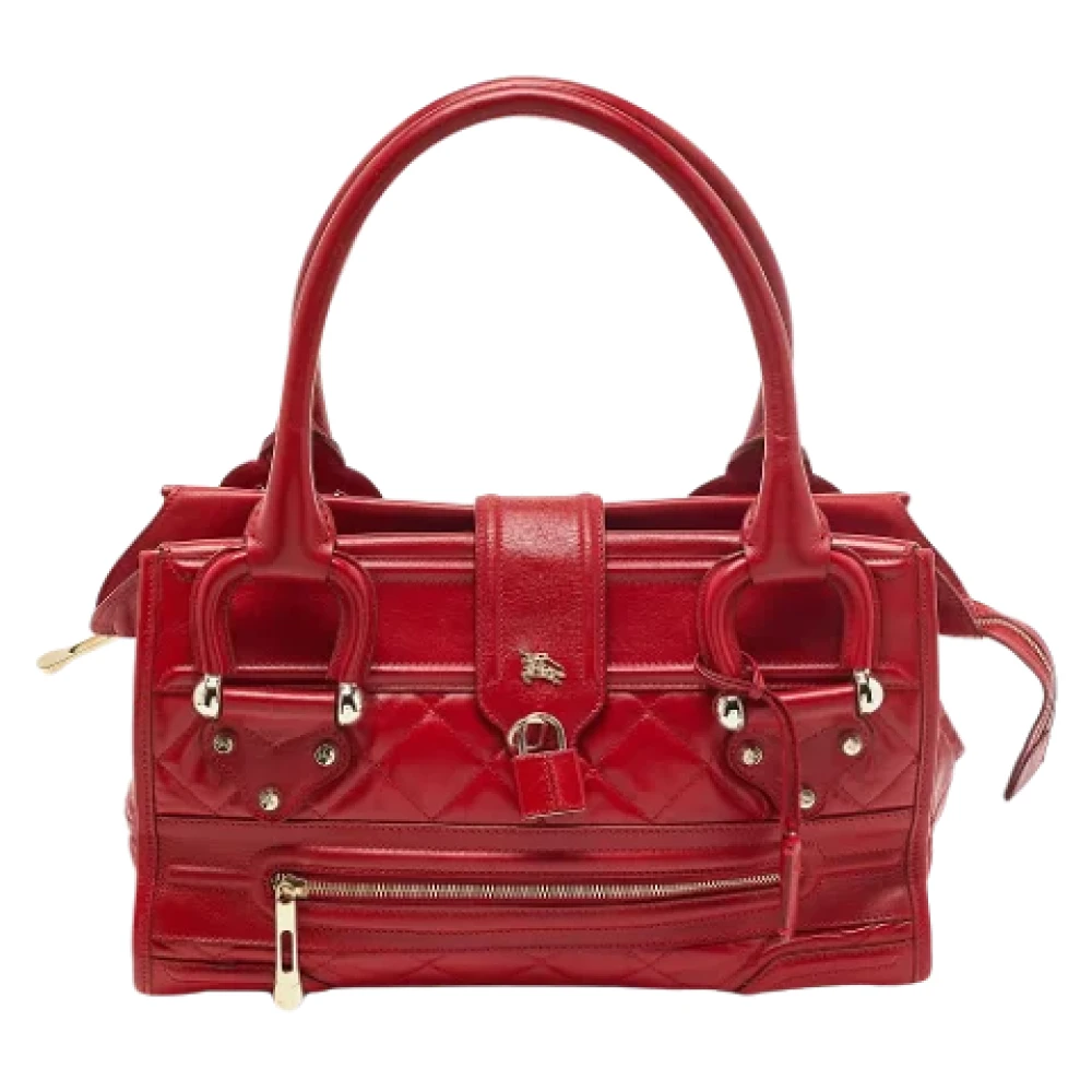 Burberry Vintage Pre-owned Leather handbags Red Dames