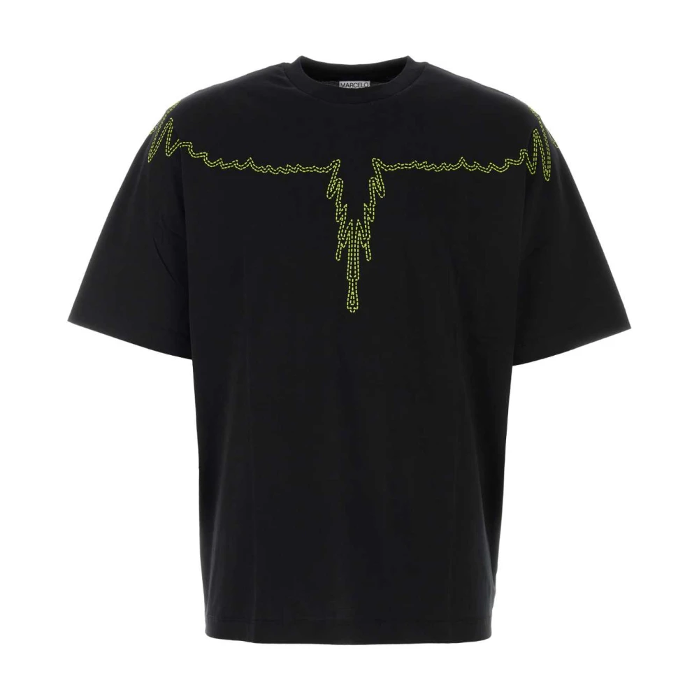 Marcelo Burlon Zwarte katoenen T-shirt Black Heren