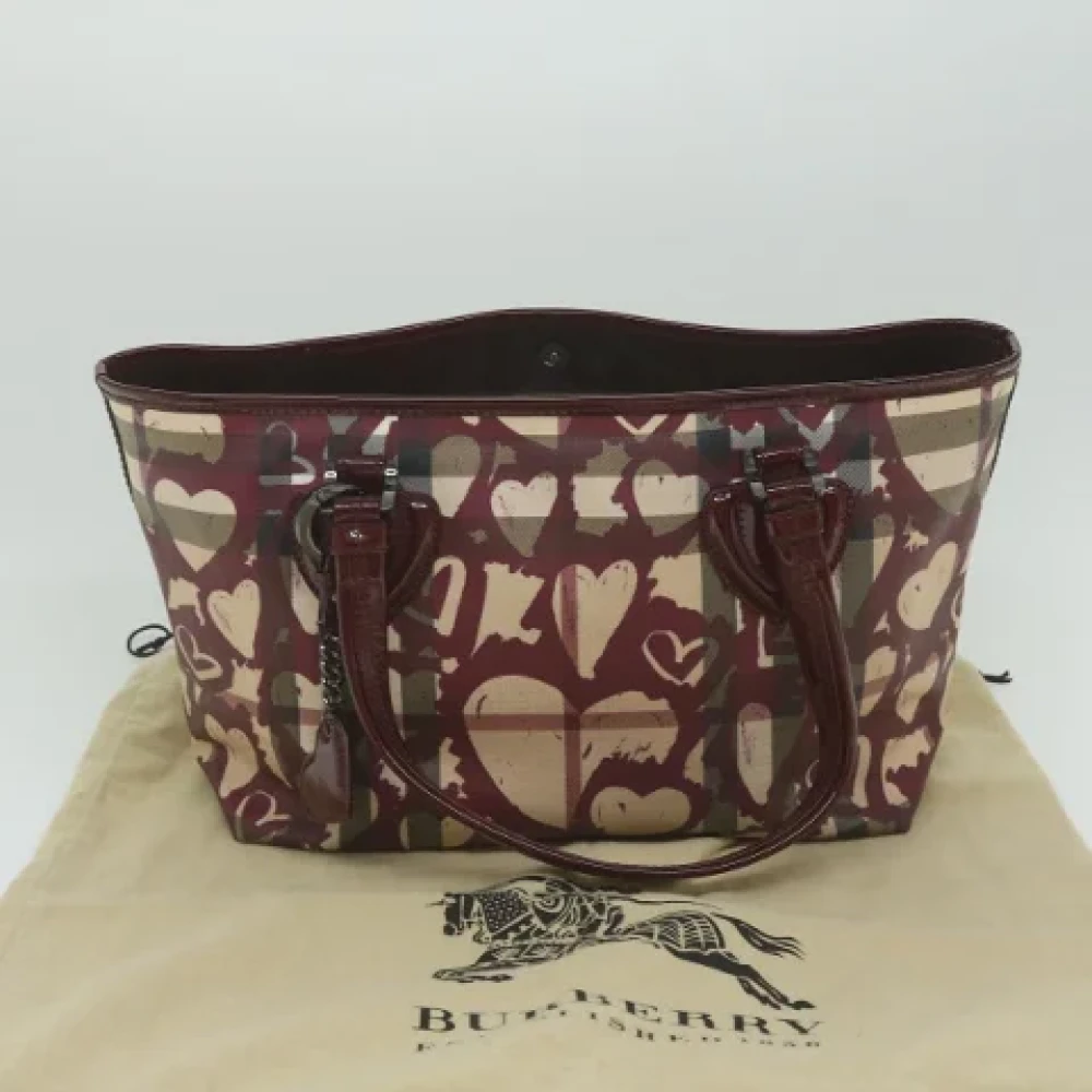 Burberry Vintage Pre-owned Canvas totes Red Dames