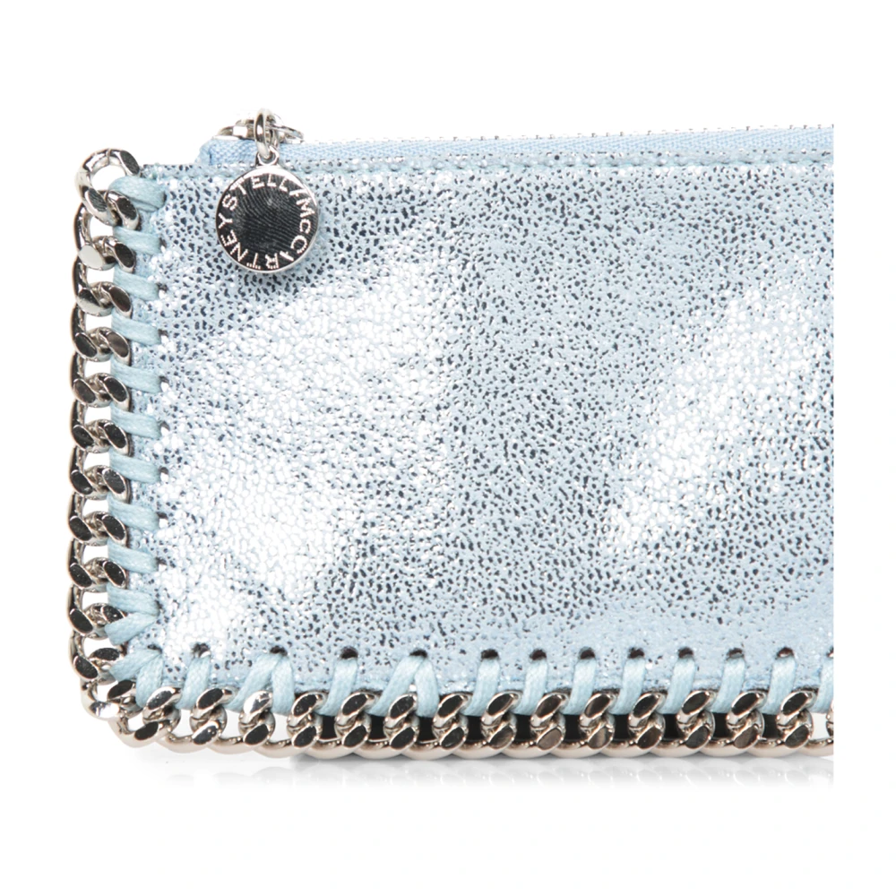 Stella Mccartney Blauwe Glanzende Kaarthouder Met Ketting Blue Dames