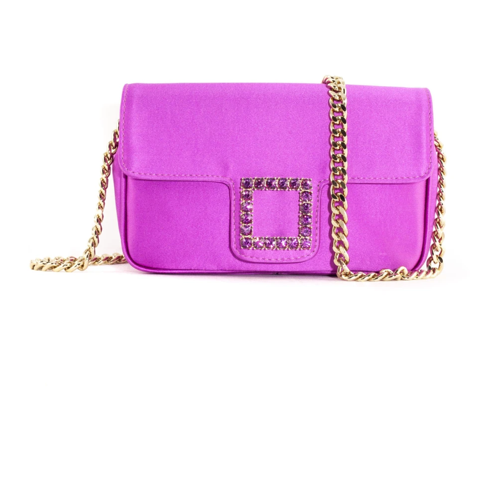 Roberto Festa Fuchsia Lunette Schoudertas met Kristal Pink Dames