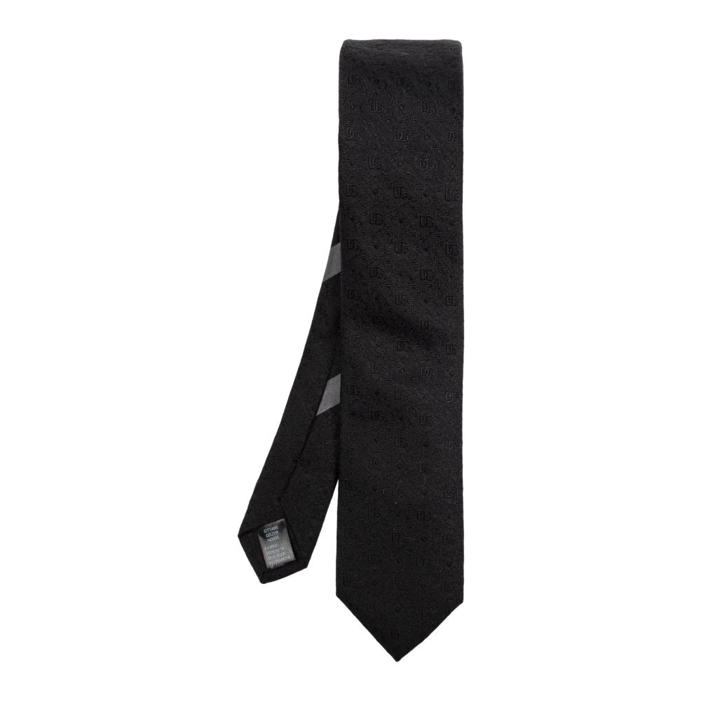 Dolce & Gabbana Zijden stropdas met monogram Black Heren