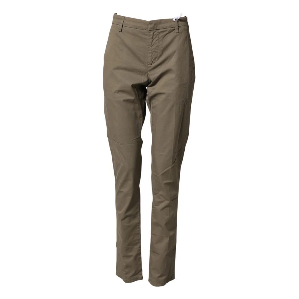 Dondup Men's Green Cotton Stretch Straight Chino