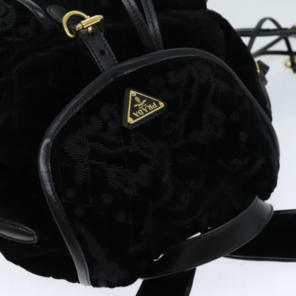 Prada Vintage Pre-owned Fabric backpacks Black Dames