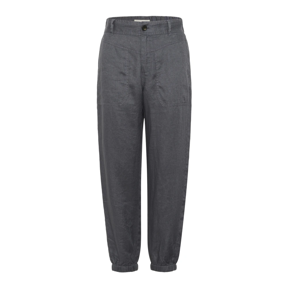 Part Two Stijlvolle Linnen Broek Turbulence Gray Dames