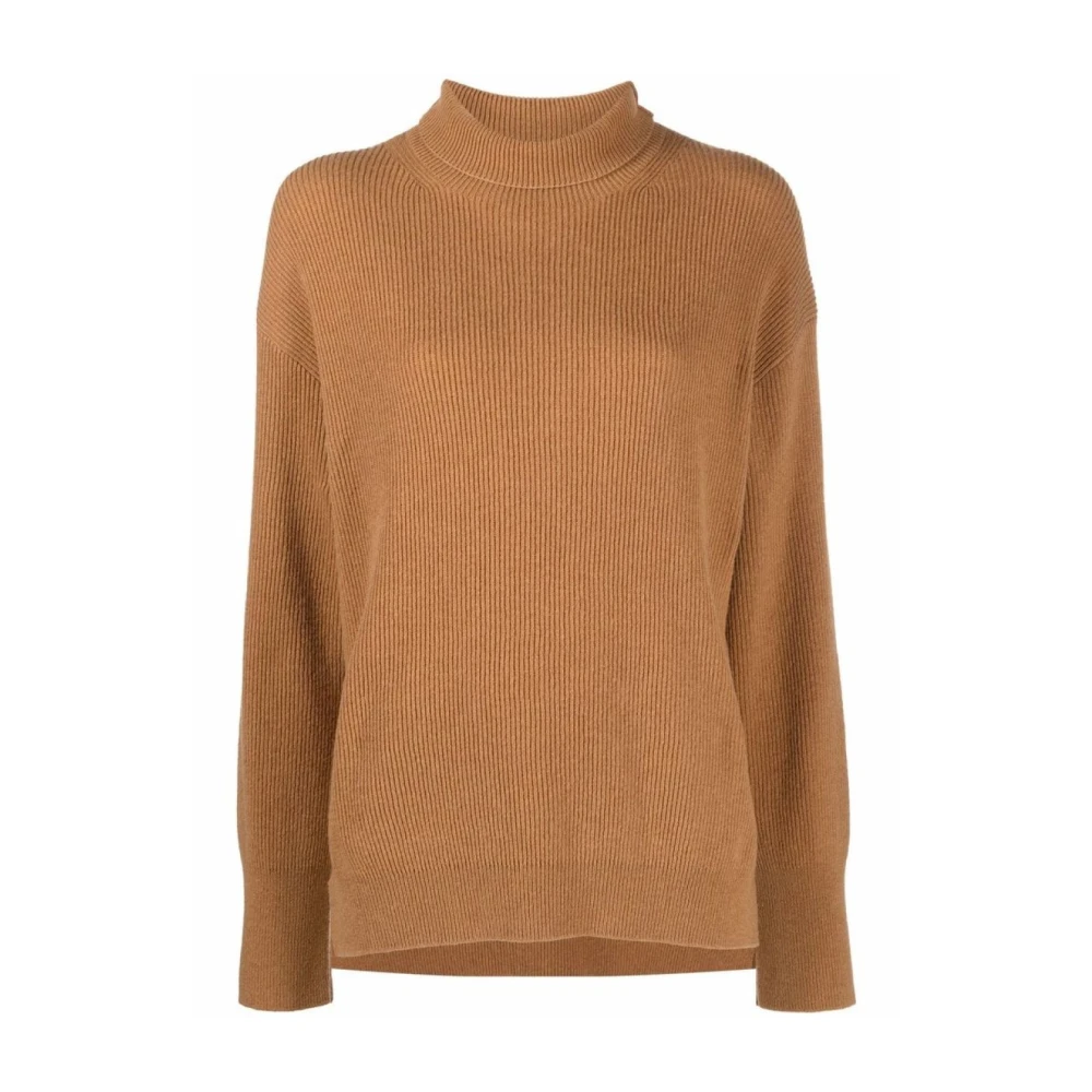 Nanushka Women's Brown Turtlenecks, Xs, Wool/Cashmere Jumper Long Sleeve Logo