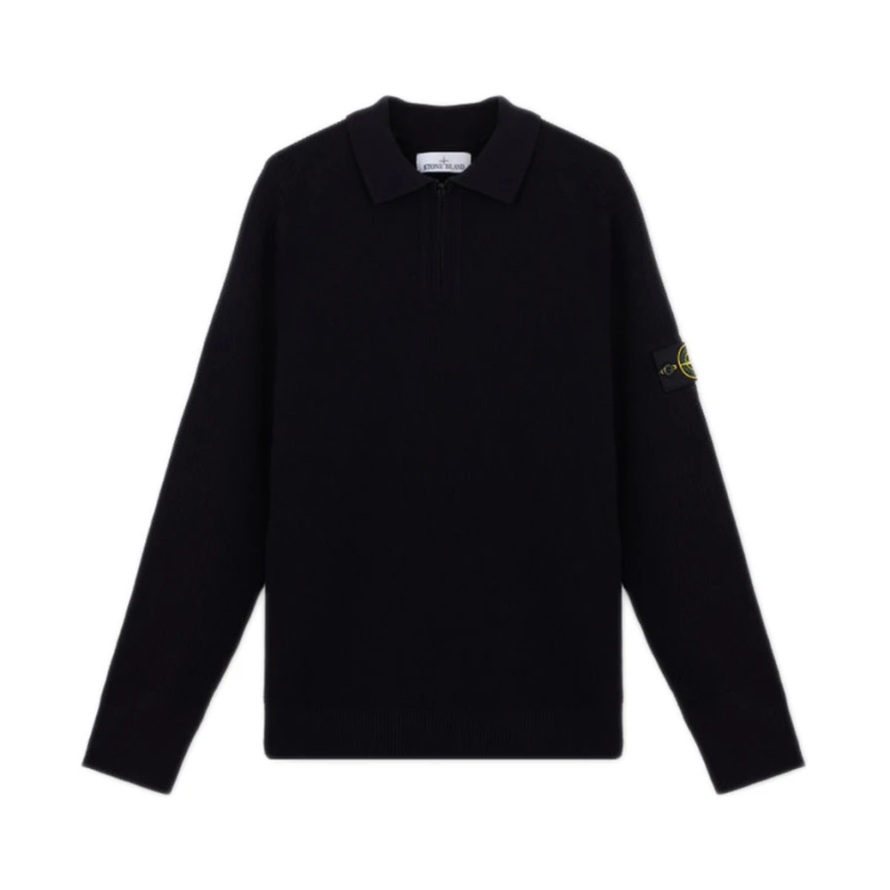 Stone Island Blauwe Trui met Polokraag Blue Heren