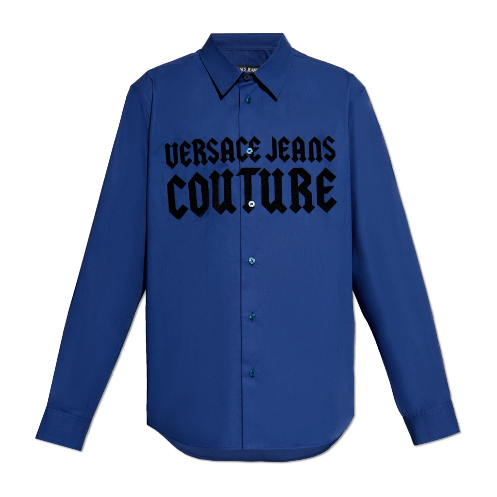 Versace Jeans Couture Shirt met logo Blue Heren