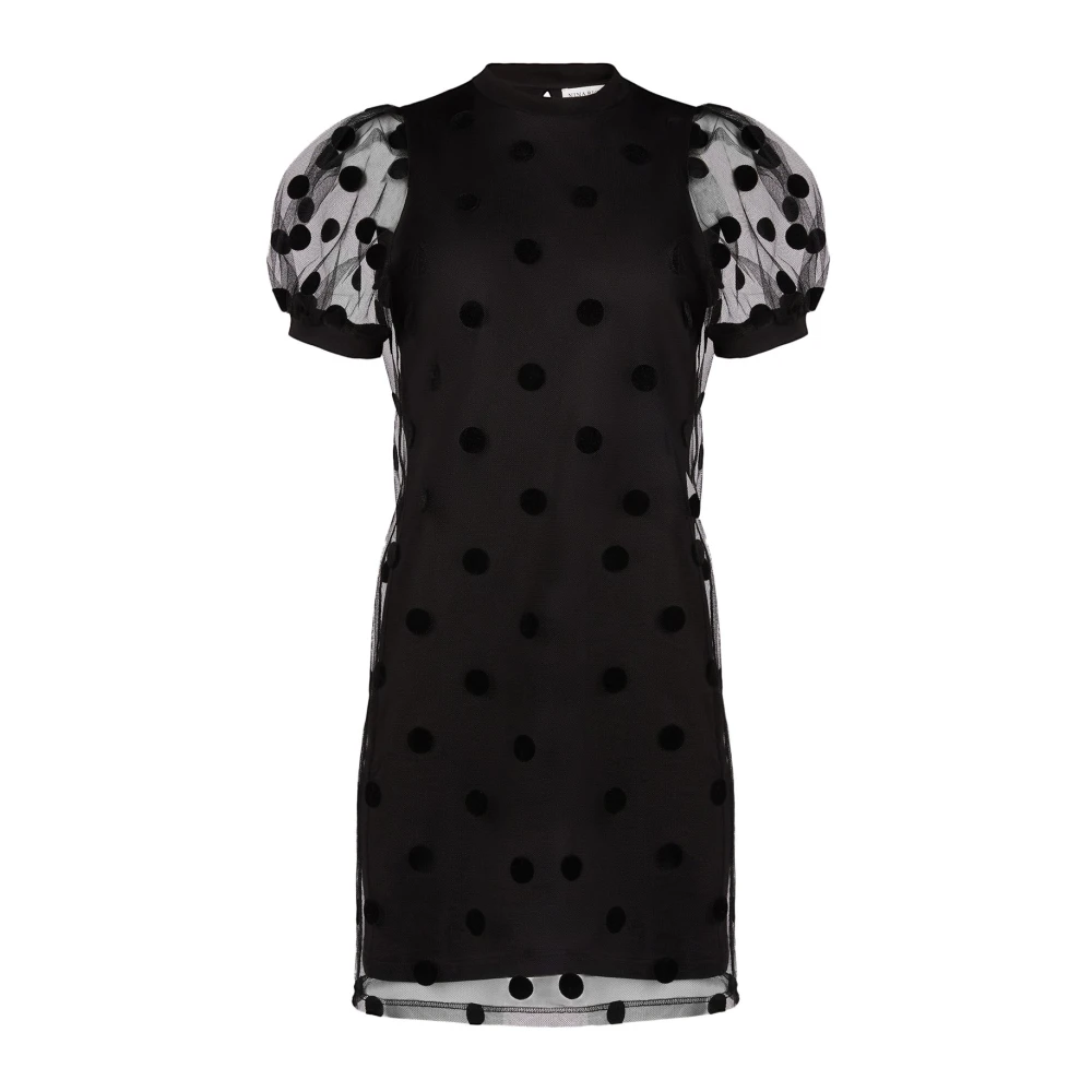 Nina Ricci Polka Dot Tule Mini Jurk Black Dames