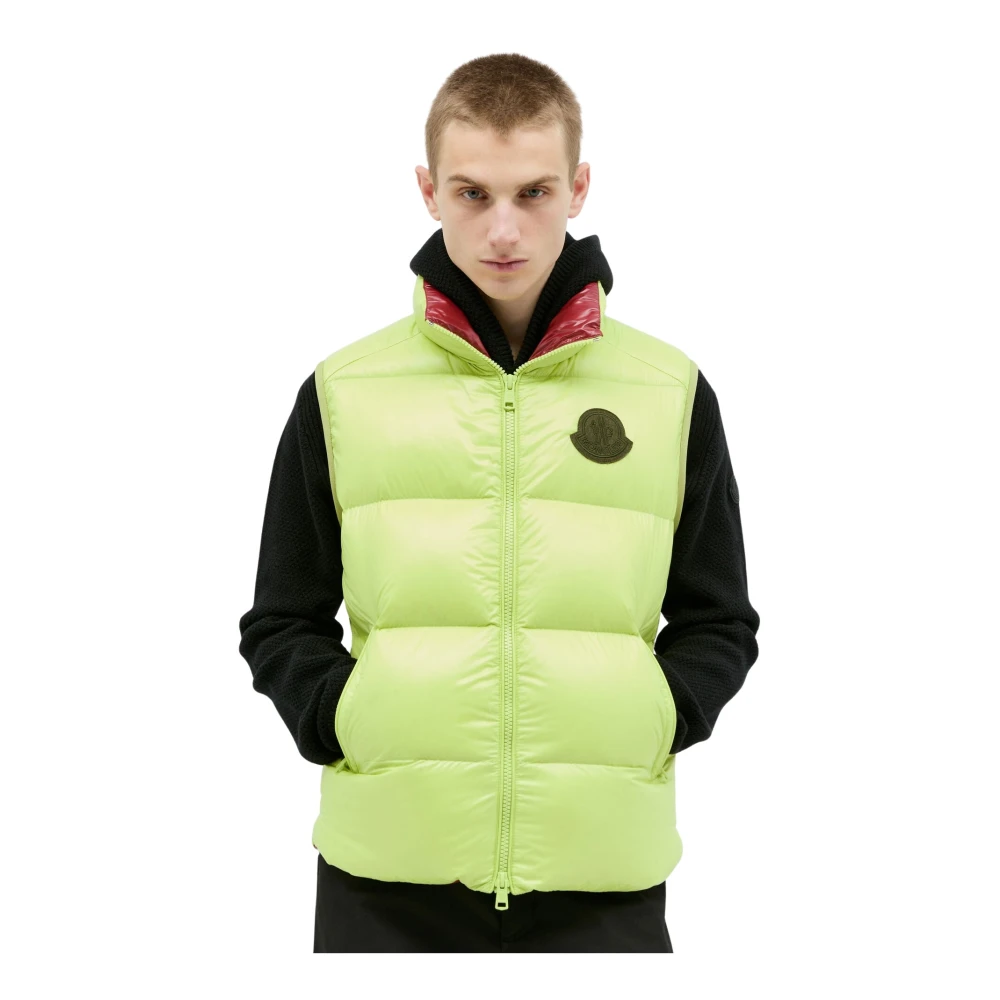 Moncler Gewatteerd Nylon Donsvest Yellow Heren